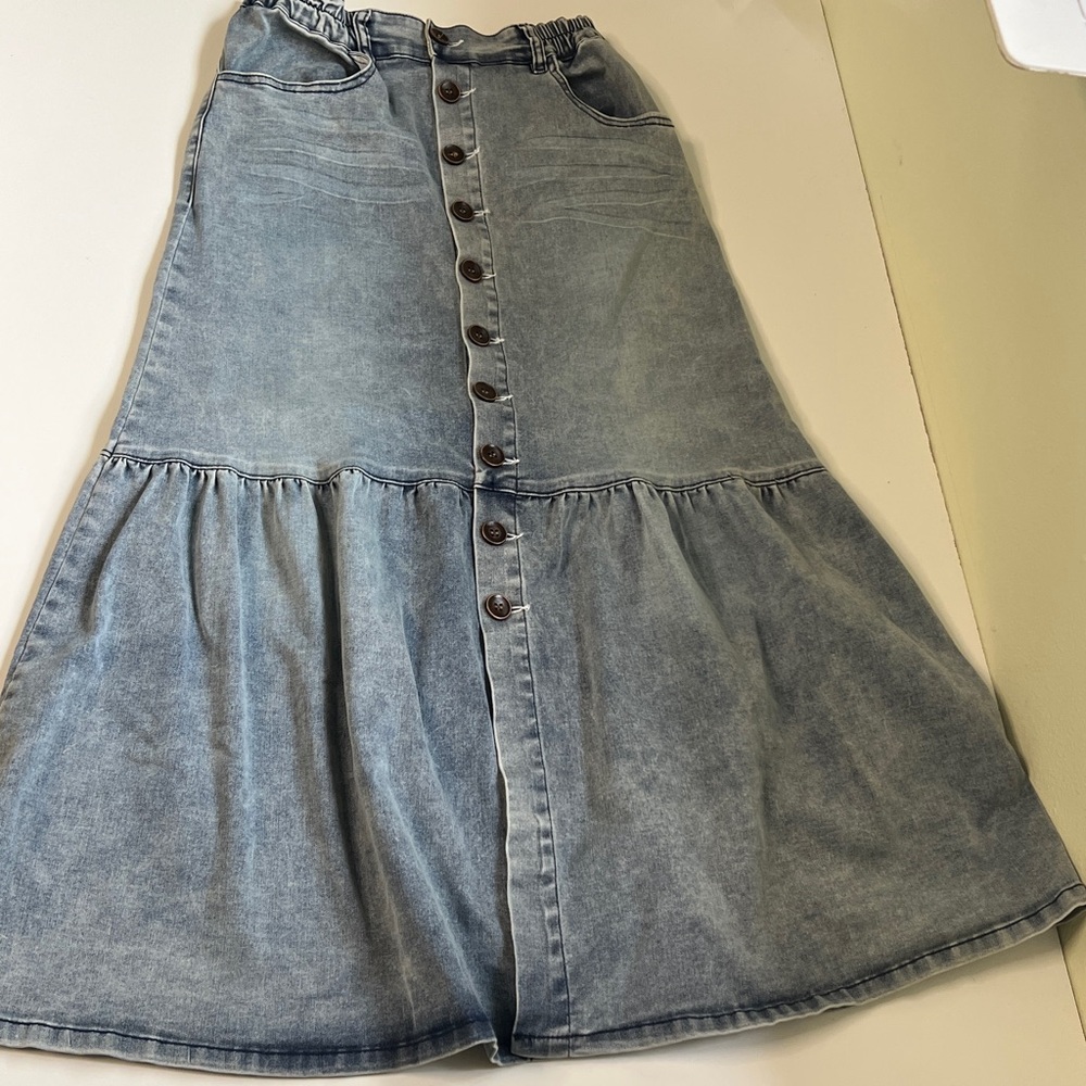 Y2K Vintage Denim Maxi Skirt